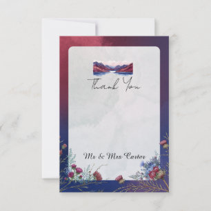 Scottish Highland Skies Wedding Thank You Card