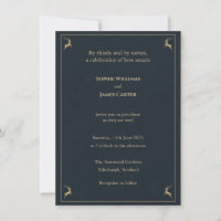Scottish Highland Stag Navy Gold Heraldic Wedding 