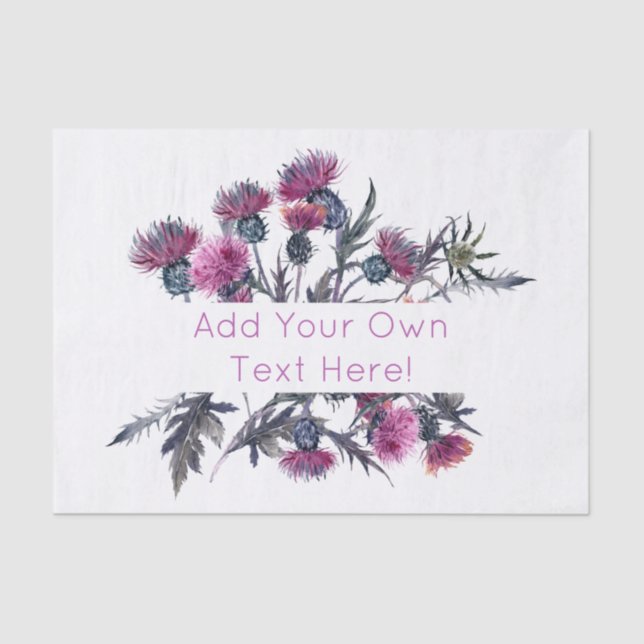 Scottish Highland Thistle Personalise Frame Tissue Paper (Front)