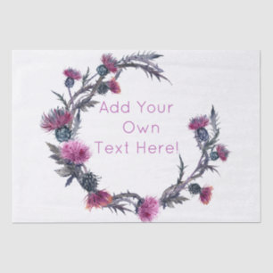 Scottish Highland Thistle Personalise Wreath Tissue Paper