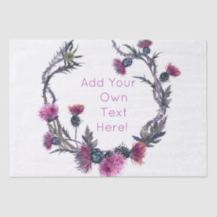Scottish Highland Thistle Personalise Wreath Tissue Paper