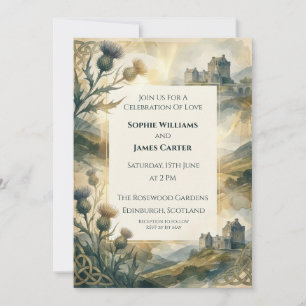 Scottish Highland Thistle Wedding Invitation