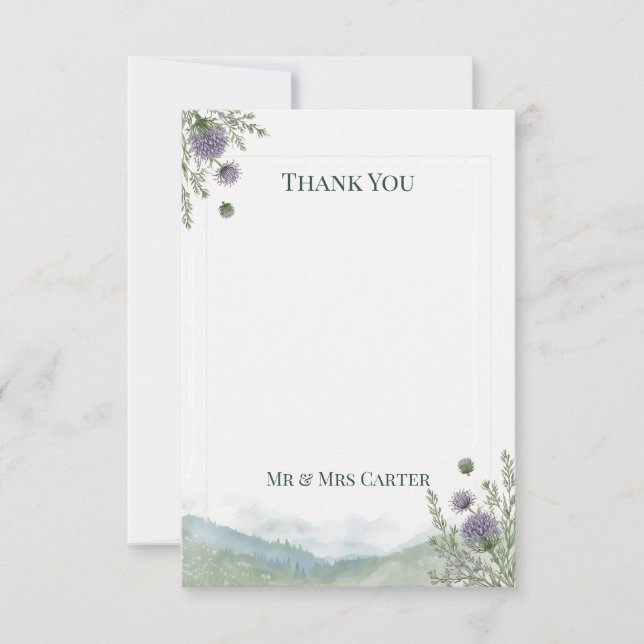Scottish Highland Thistle Wedding Invitation (Front)