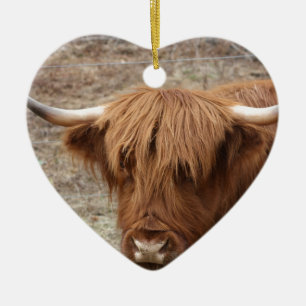 Scottish Highlander Ceramic Tree Decoration
