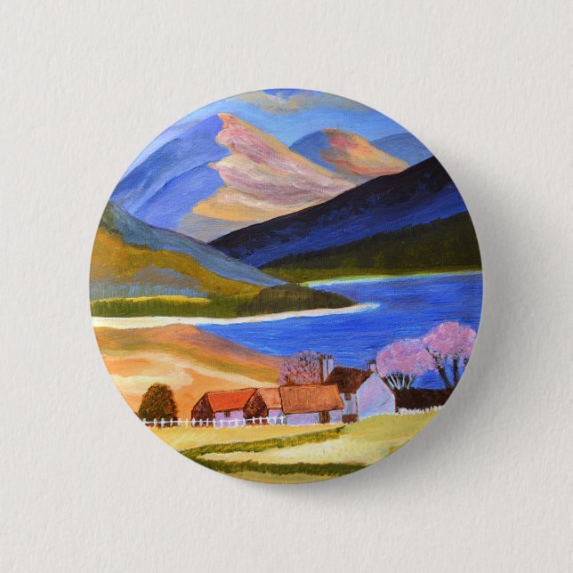 Scottish Highlands 2 6 Cm Round Badge (Front)