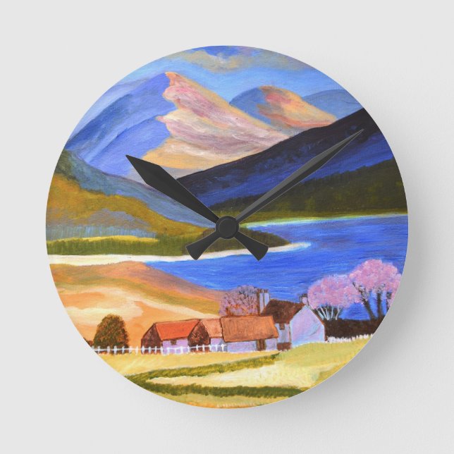 Scottish Highlands 2 Round Clock (Front)