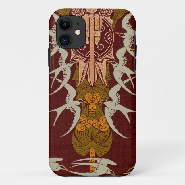 Scottish Highlands Art Nouveau Birds Case-Mate iPhone Case (Back)