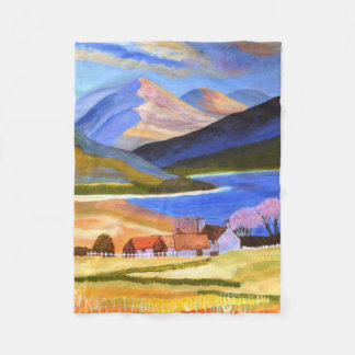 Scottish Highlands fleece blanket