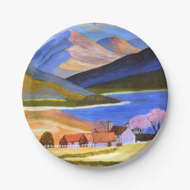 Scottish Highlands paper plate  (Front)