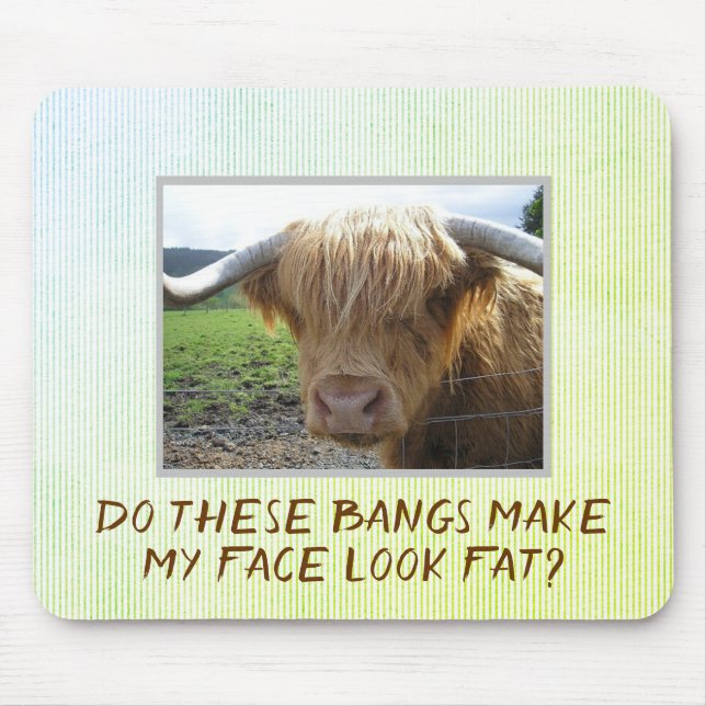 Scottish Highlands Steer Humour Mouse Mat (Front)