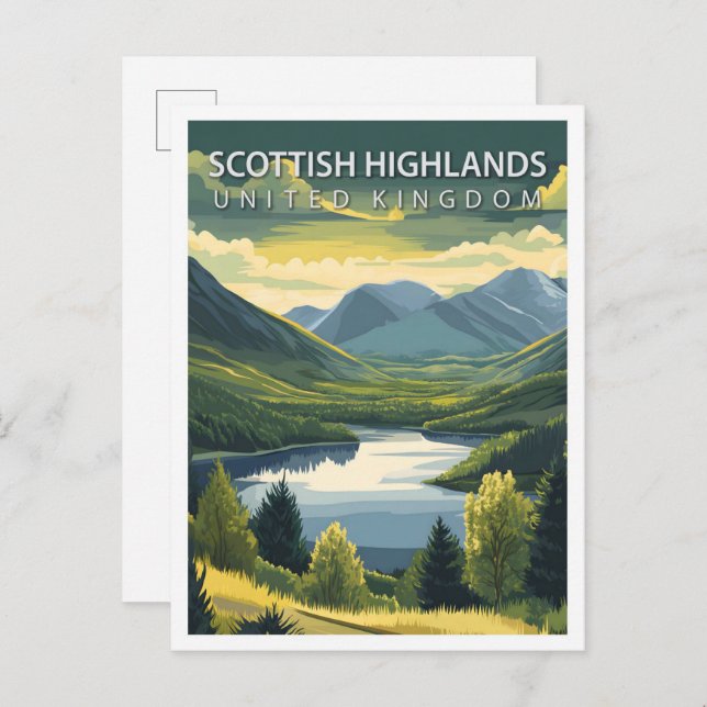 Scottish Highlands United Kingdom Travel Postcard (Front/Back)