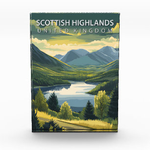 Scottish Highlands United Kingdom Vintage Travel Photo Block
