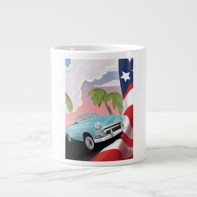 Scottish Highlands vintage flight poster Large Coffee Mug (Front)