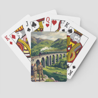 Scottish Highlands Vintage Travel Illustration Playing Cards