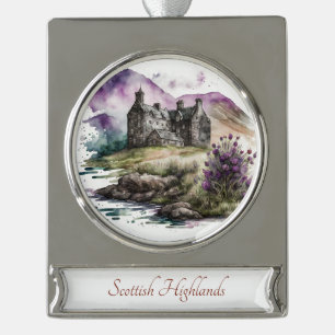 Scottish Highlands Watercolor Painting Ornament