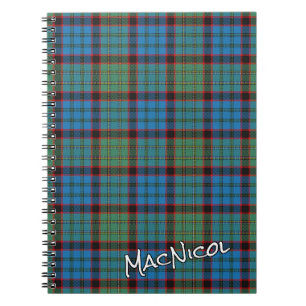 Scottish Honor Clan MacNicol Hunting Tartan Notebook