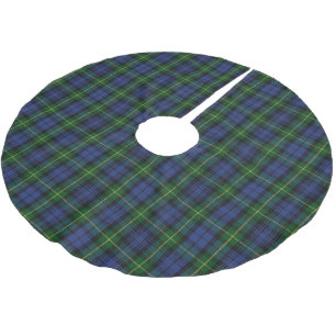 Scottish House of Gordon Blue Green Clan Tartan Brushed Polyester Tree Skirt