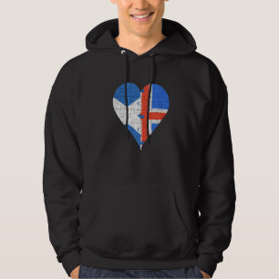Scottish Icelandic Flag Heart Hoodie
