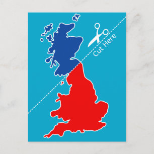 Scottish Independence, "Cut here" map Postcard