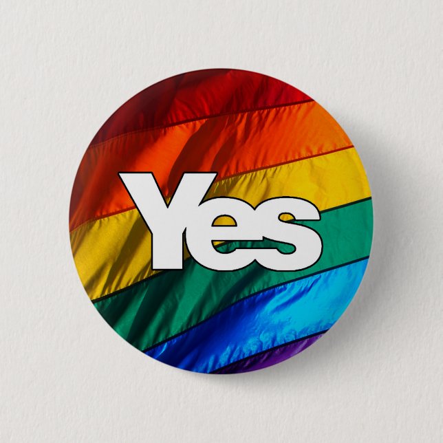 Scottish Independence - Rainbow Yes Badge (Front)