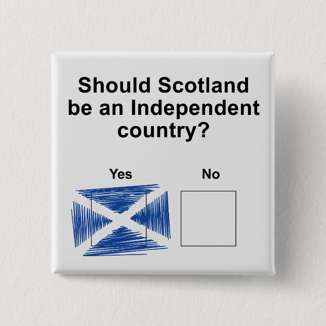 Scottish Independence Referendum Question 15 Cm Square Badge (Front)