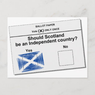 Scottish Independence Referendum Question Postcard