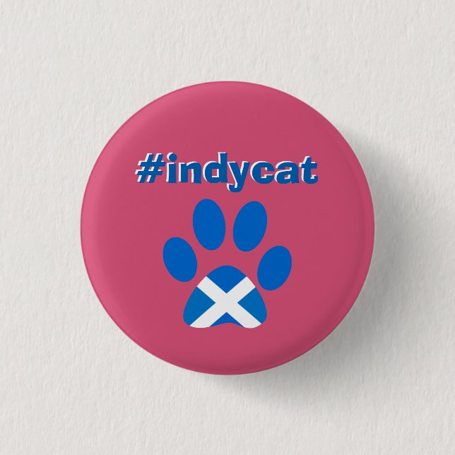 Scottish Independence Saltire Flag Cat Paw Badge (Front)