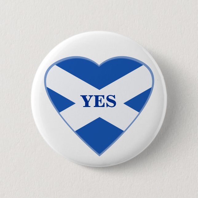 Scottish Independence Scotland Flag Heart Badge (Front)