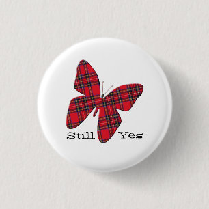Scottish Independence Tartan Butterfly Badge