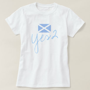 Scottish Independence Yes2 Saltire Flag T-Shirt