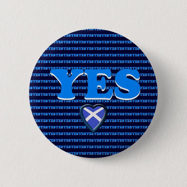 Scottish Independence Yes Heart Flag Badge (Front)