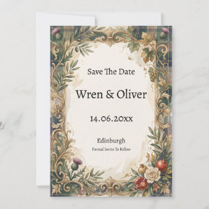 Scottish Italian Baroque Save The Date Card