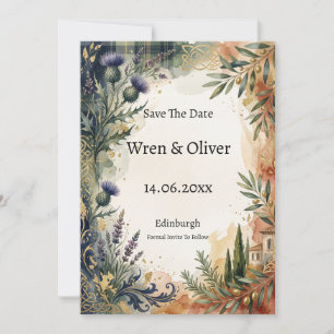 Scottish Italian Heritage Save The Date Card