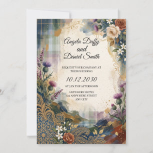 Scottish Italian Heritage Wedding Invitation