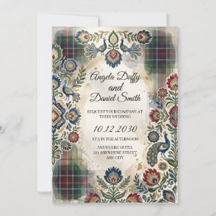 Scottish Italian Heritage Wedding Invitation