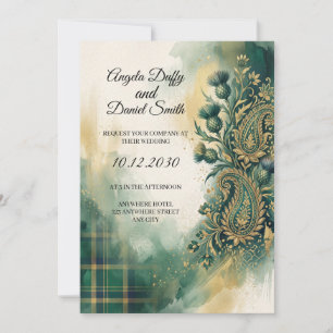 Scottish Italian Heritage Wedding Invitation