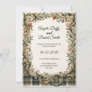 Scottish Italian Heritage Wedding Invitation