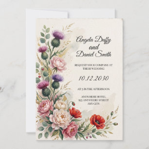 Scottish Italian Heritage Wedding Invitation