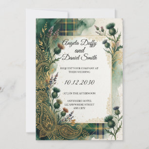 Scottish Italian Heritage Wedding Invitation