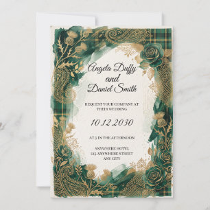 Scottish Italian Heritage Wedding Invitation