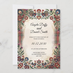 Scottish Italian Heritage Wedding Invitation