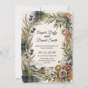 Scottish Italian Heritage Wedding Invitation
