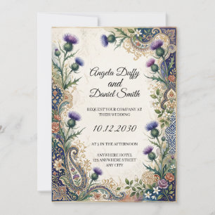 Scottish Italian Heritage Wedding Invitation
