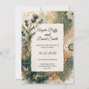 Scottish Italian Heritage Wedding Invitation