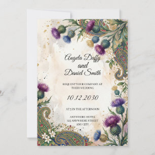 Scottish Italian Heritage Wedding Invitation