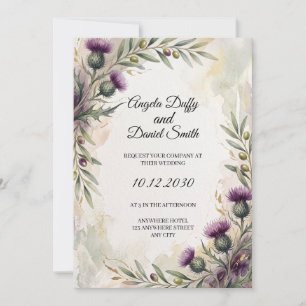 Scottish Italian Heritage Wedding Invitation