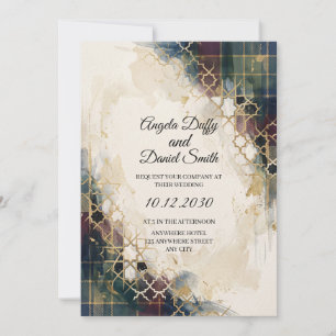 Scottish Italian Heritage Wedding Invitation