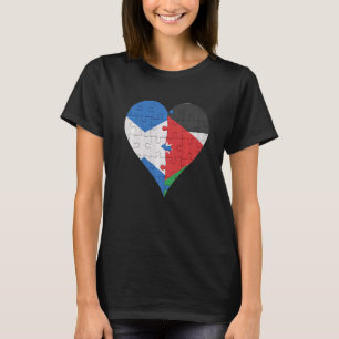 Scottish Jordanian Flag Heart   T-Shirt