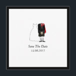 Scottish Kilt Bride & Groom Save the Date - red<br><div class="desc">A cute wedding save the date announcement featuring a Scottish bride and groom with red accessories. Please contact me if you need help customising this design.</div>