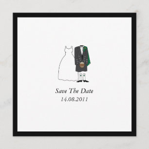 Scottish Kilt Bride & Groom Wedding Save the Date